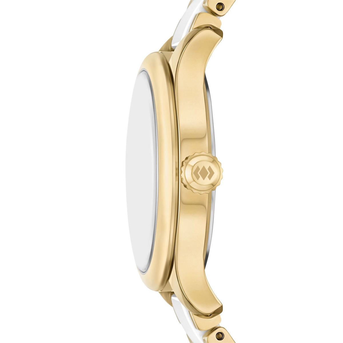 Fossil Gilmore 38mm Three-Hand Date Gold-Tone and White Ceramic Watch - CE1131 (1)