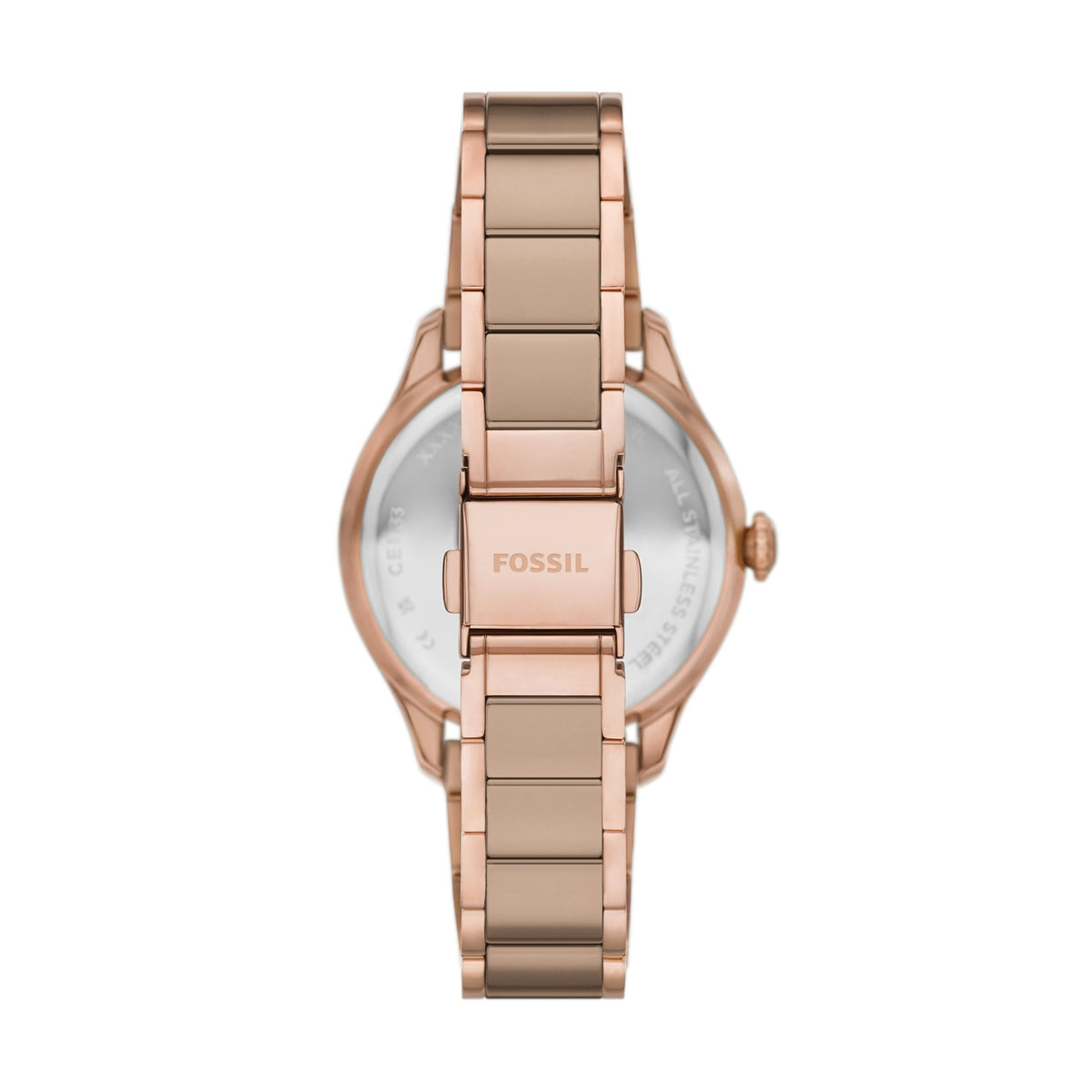 Fossil Gilmore 38mm Three-Hand Date Rose Gold-Tone and Brown Ceramic Watch - CE1133 (2)