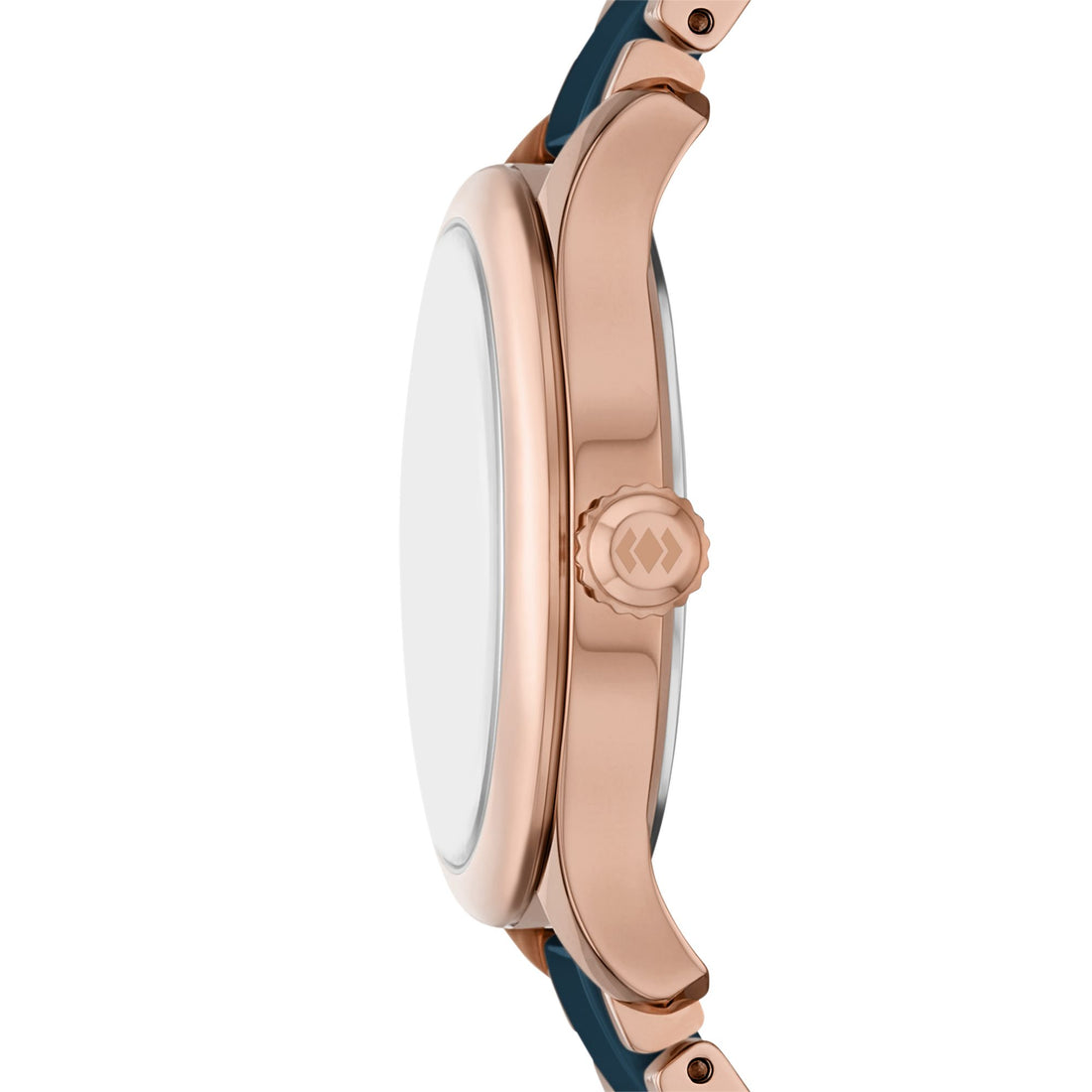 Fossil Gilmore 38mm Three-Hand Date Rose Gold-Tone and Navy Ceramic Watch - CE1134