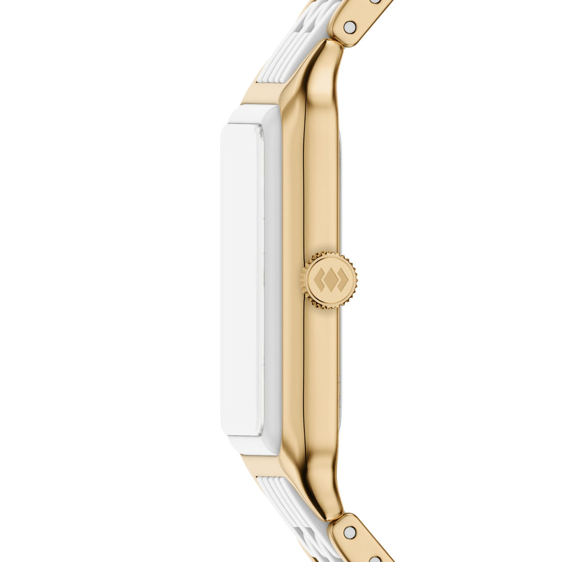 Fossil Women's Raquel Three-Hand Date Gold-Tone Stainless Steel & White Ceramic Watch -  CE1136