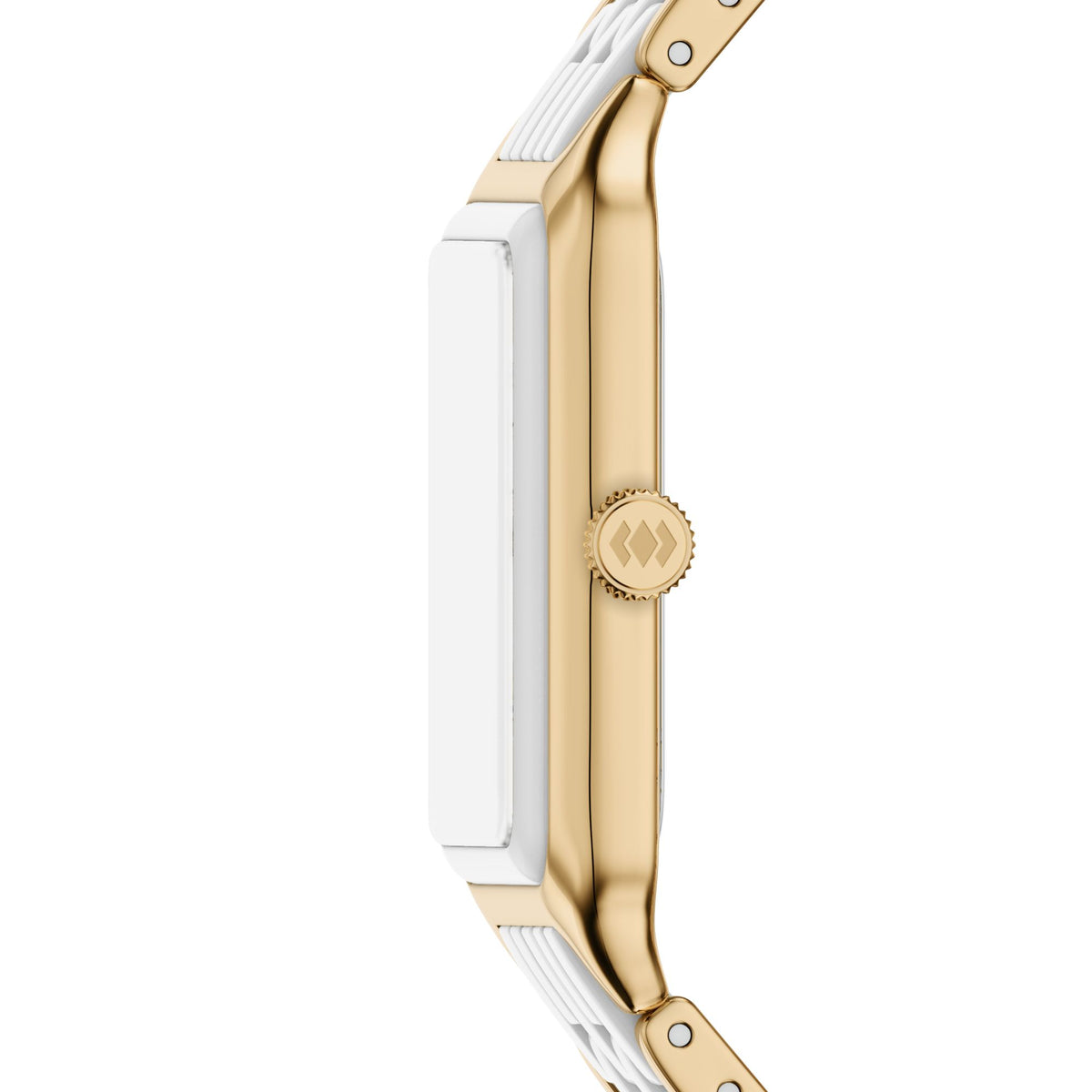 Fossil Women's Raquel Three-Hand Date Gold-Tone Stainless Steel & White Ceramic Watch -  CE1136 (1)