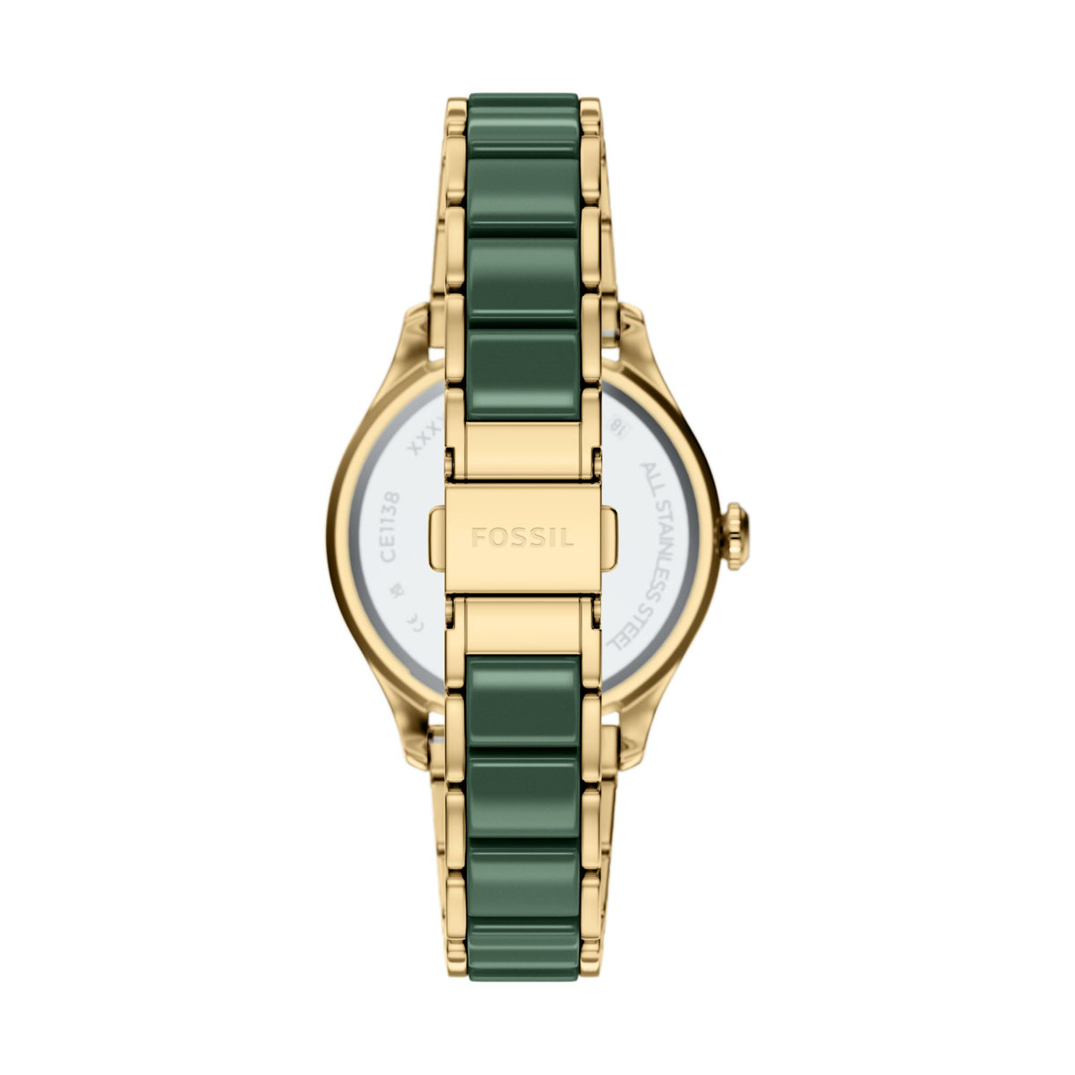 Fossil Women's Gilmore Three-Hand Date Gold-Tone Stainless Steel & Green Ceramic Watch -  CE1138 (2)