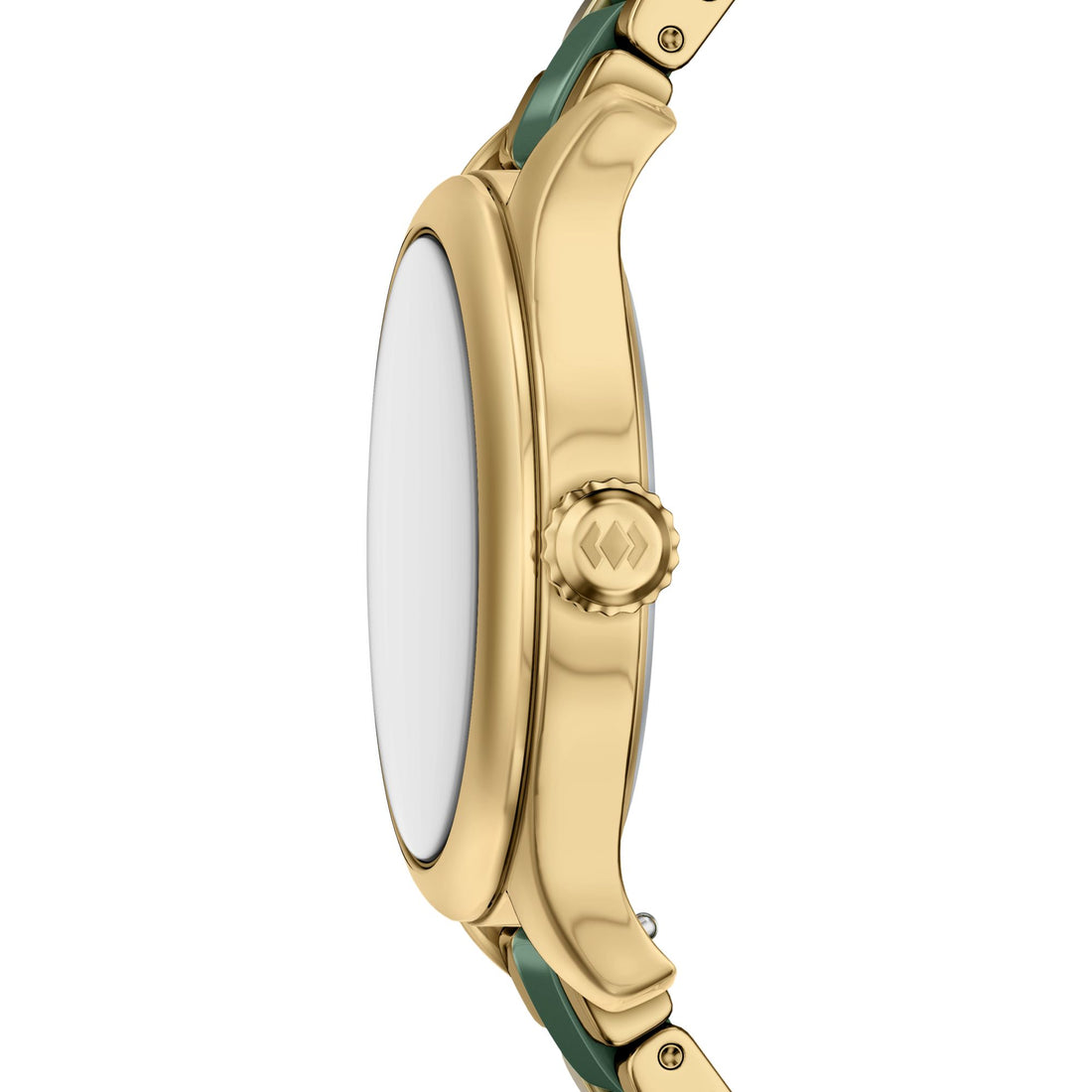Fossil Women's Gilmore Three-Hand Date Gold-Tone Stainless Steel & Green Ceramic Watch -  CE1138