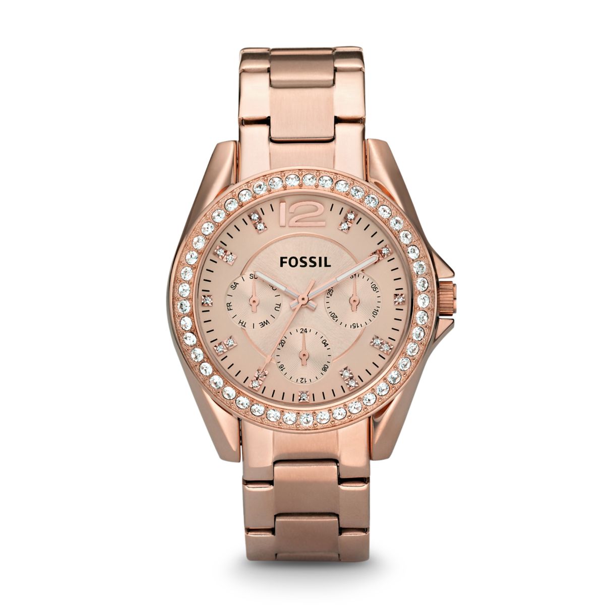 Fossil Riley 38mm Multifunction Rose Gold-Tone Stainless Steel Watch - ES2811