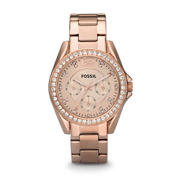 Fossil Riley 38mm Multifunction Rose Gold-Tone Stainless Steel Watch - ES2811