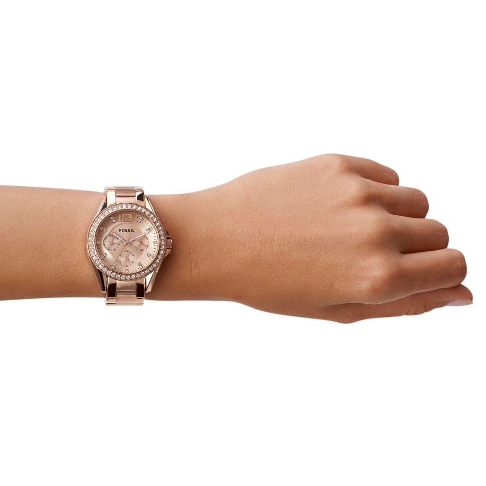 Fossil Riley 38mm Multifunction Rose Gold-Tone Stainless Steel Watch - ES2811 (3)