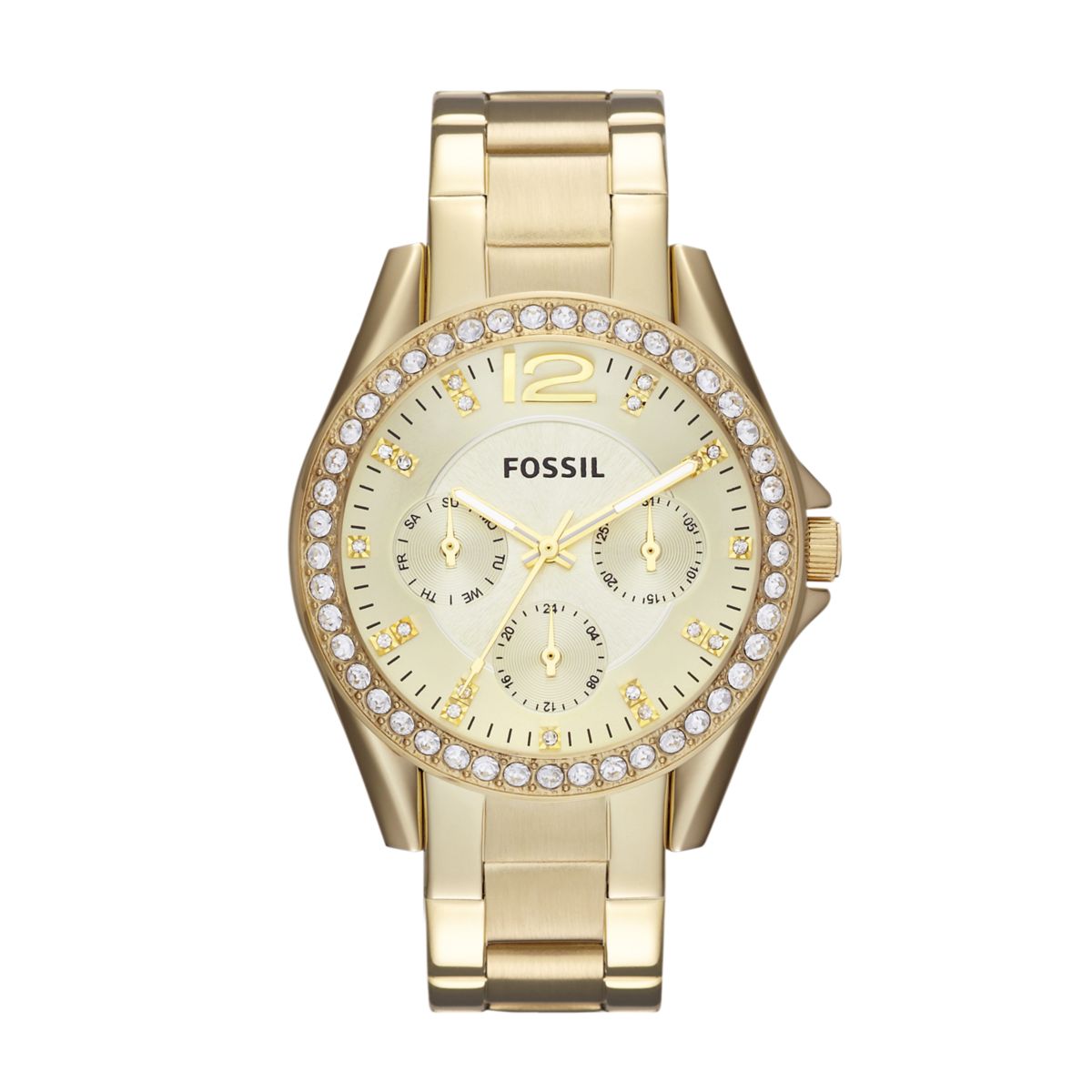 Fossil Riley 38mm Multifunction Gold-Tone Stainless Steel Watch - ES3203