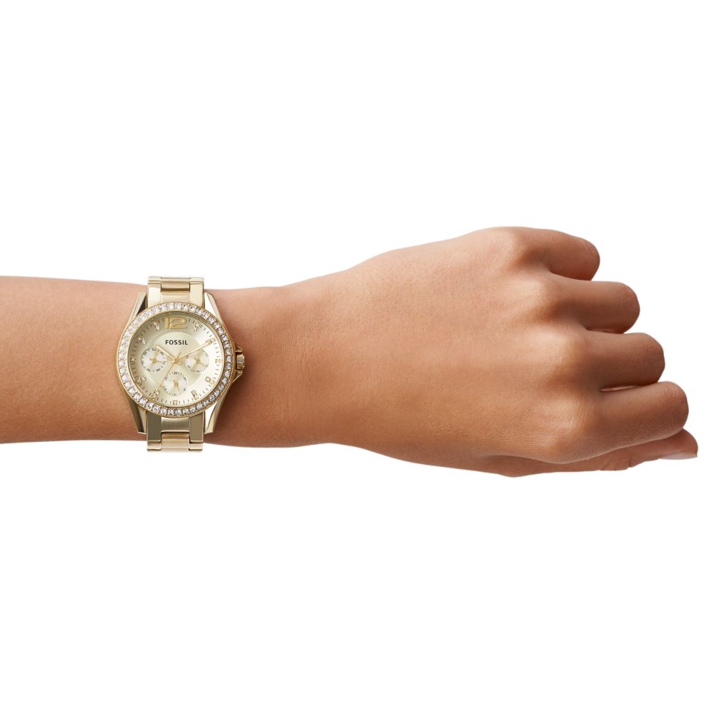 Fossil Riley 38mm Multifunction Gold-Tone Stainless Steel Watch - ES3203 (3)