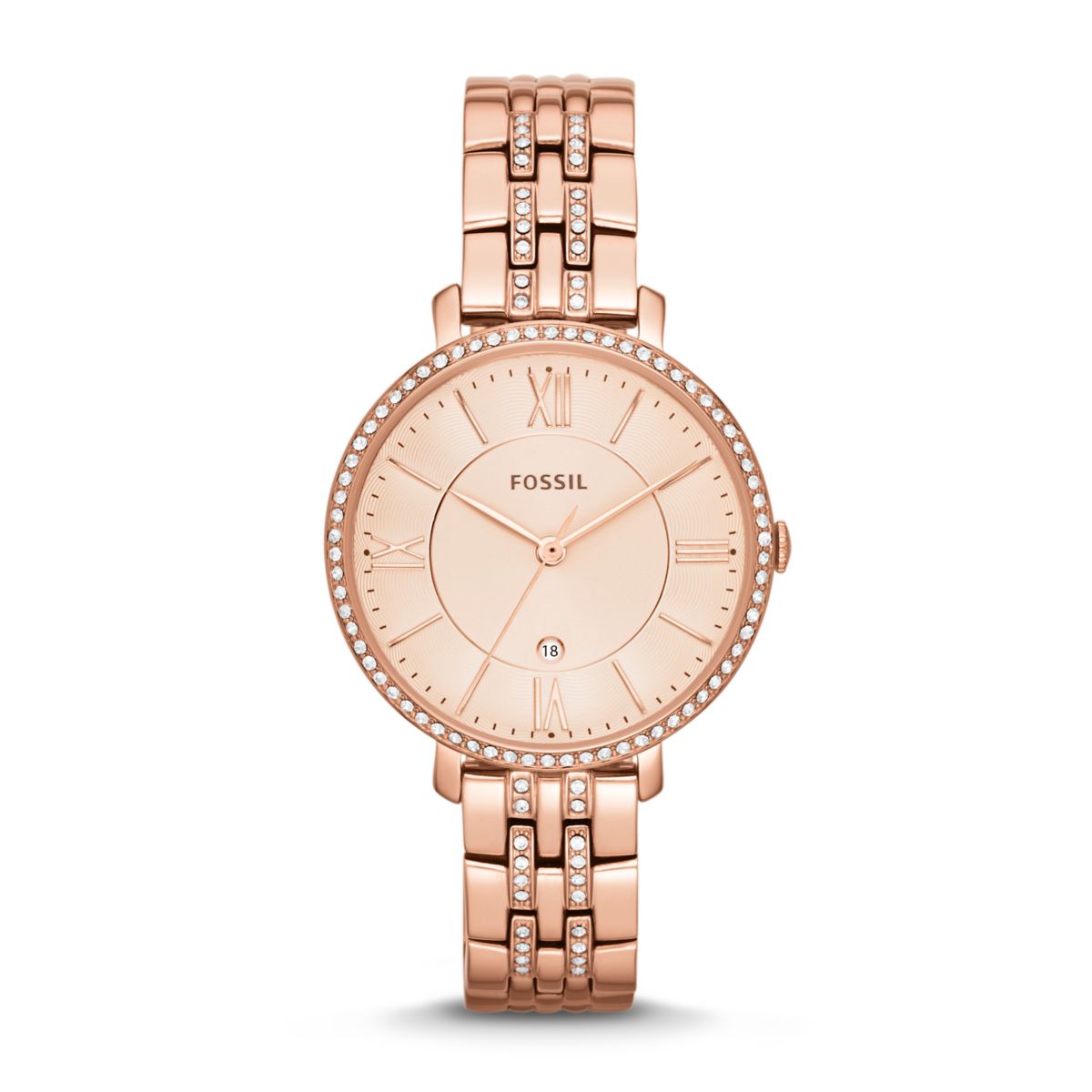 Fossil Jacqueline 36mm Three-Hand Rose Gold-Tone Stainless Steel Watch - ES3546