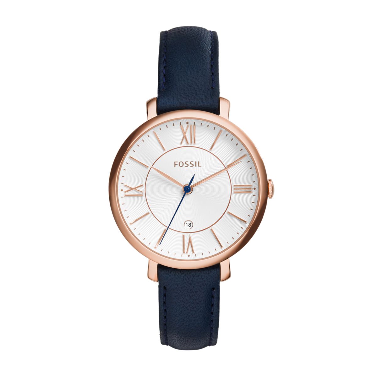 Fossil Jacqueline 36mm Navy Leather Watch - ES3843