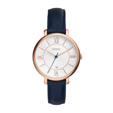 Fossil Jacqueline 36mm Navy Leather Watch - ES3843