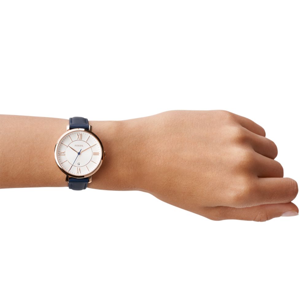Fossil Jacqueline 36mm Navy Leather Watch - ES3843 (2)