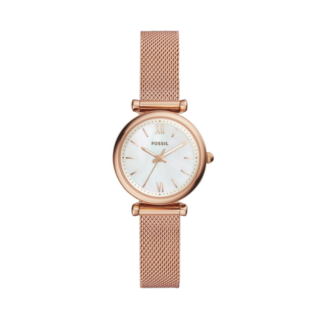 Fossil Carlie Mini 28mm Three-Hand Rose Gold-Tone Stainless Steel Watch - ES4433
