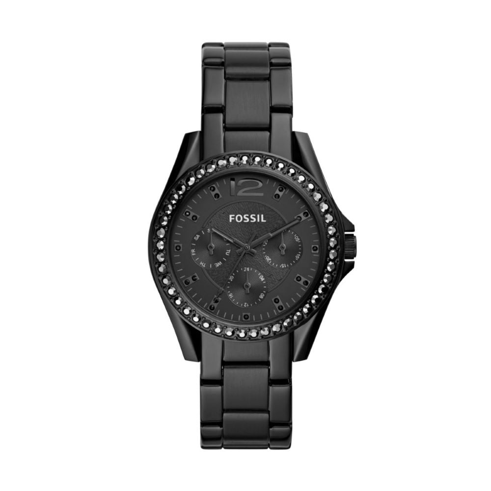 Fossil Riley 38mm Multifunction Black Stainless Steel Watch - ES4519