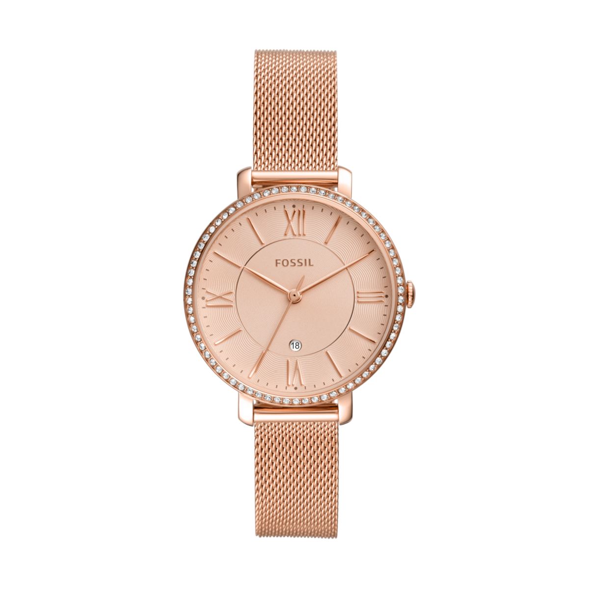 Fossil Jacqueline 36mm Three-Hand Date Rose Gold-Tone Stainless Steel Watch - ES4628