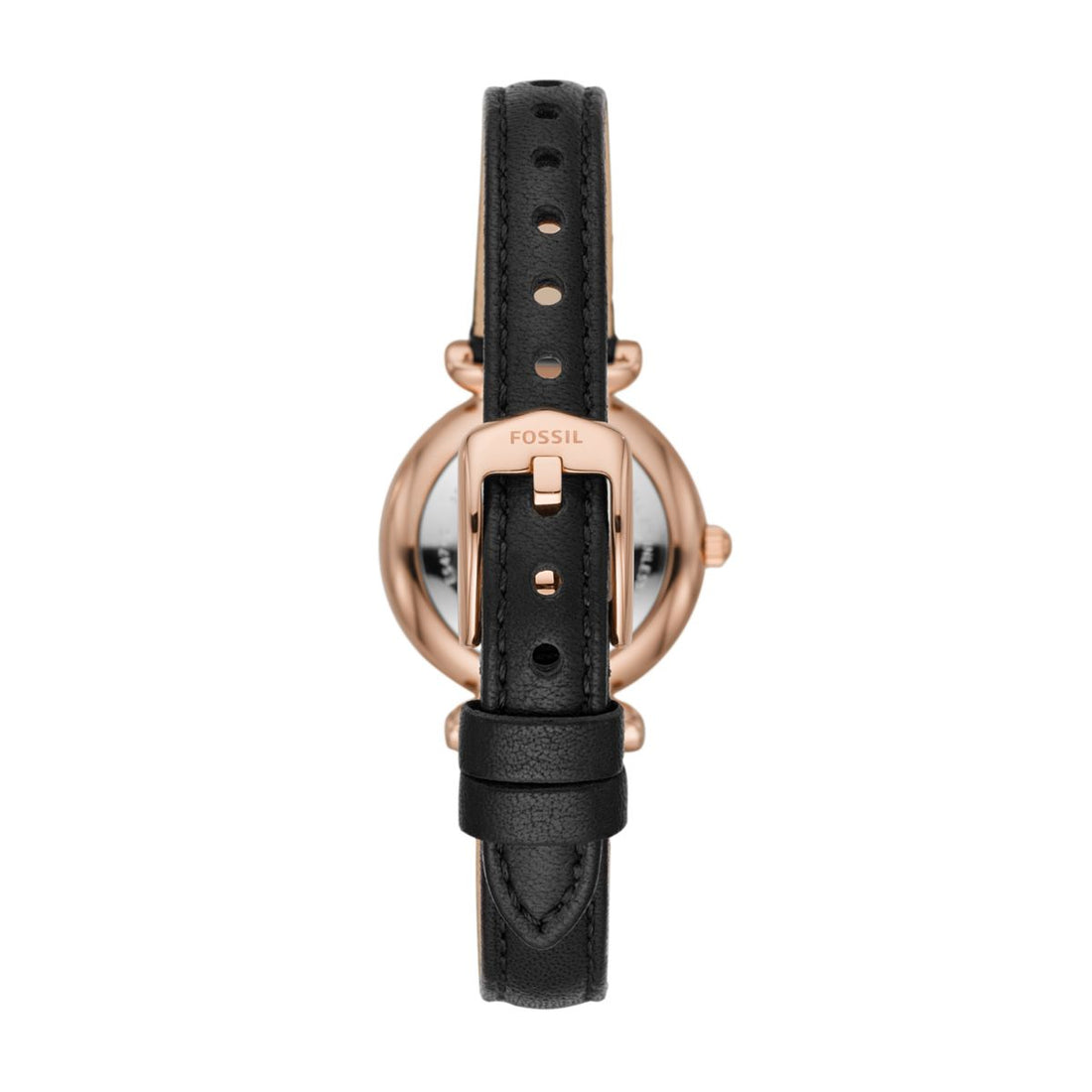 Fossil Carlie Mini 28mm Three-Hand Black Leather Watch - ES4700