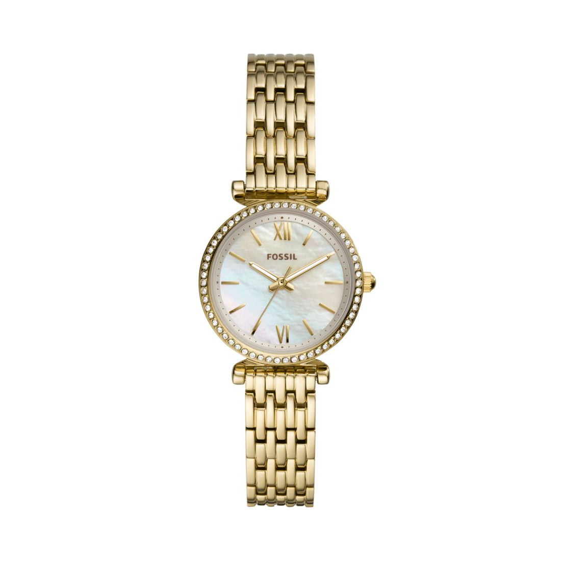 Fossil Carlie Mini 28mm Three-Hand Gold-Tone Stainless Steel Watch - ES4735