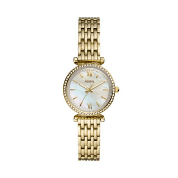 Fossil Carlie Mini 28mm Three-Hand Gold-Tone Stainless Steel Watch - ES4735