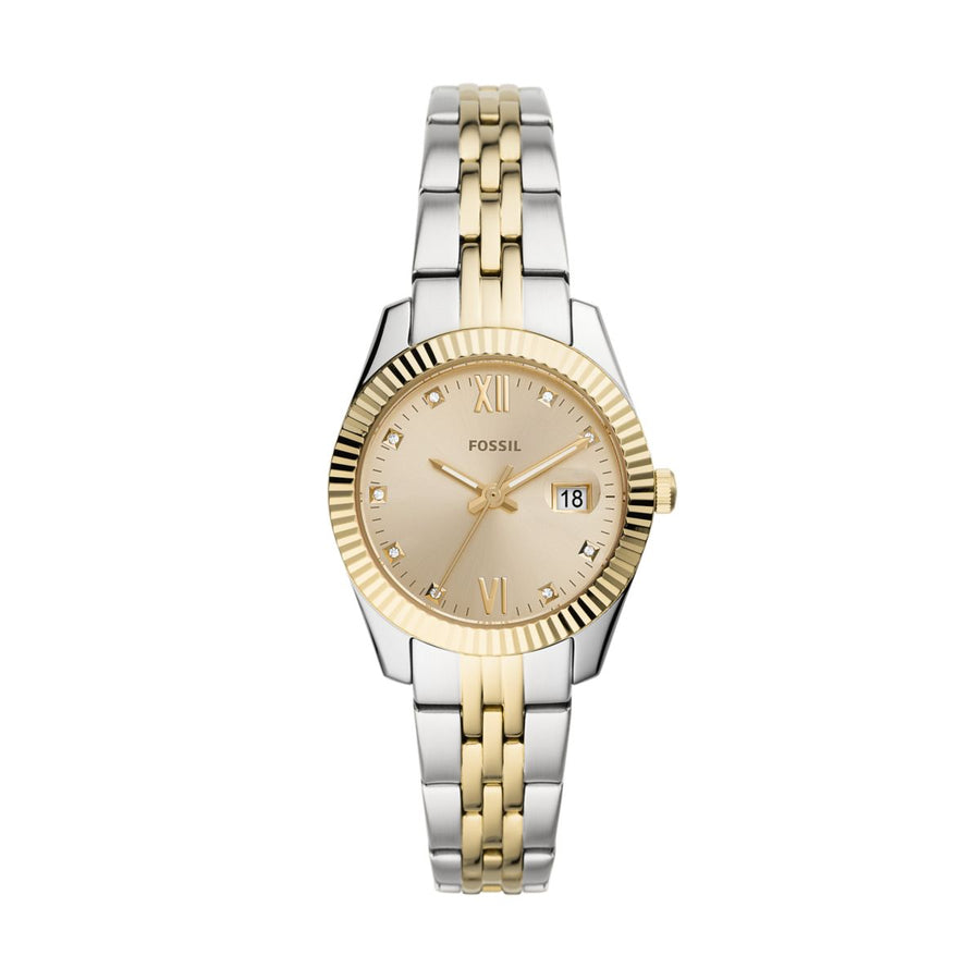 Fossil Scarlette 33mm Three-Hand Date Two-Tone Stainless Steel Watch - ES4949