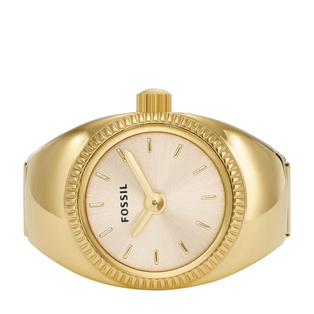 Fossil Watch Ring 15mm Two-Hand Gold-Tone Stainless Steel - ES5246 (2)