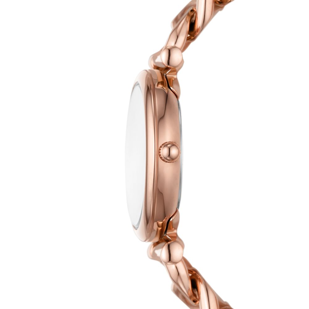 Fossil Carlie Mini 28mm Three-Hand Rose Gold-Tone Stainless Steel Watch - ES5330