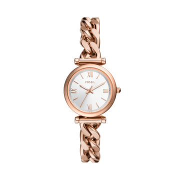 Fossil Carlie Mini 28mm Three-Hand Rose Gold-Tone Stainless Steel Watch - ES5330