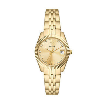 Fossil Scarlette 33mm Three-Hand Date Gold-Tone Stainless Steel Watch - ES5338