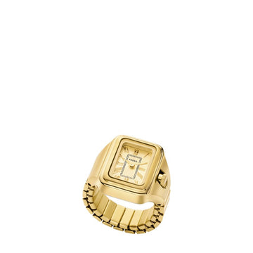 Fossil Raquel Watch Ring 14mm Two-Hand Gold-Tone Stainless Steel - ES5343