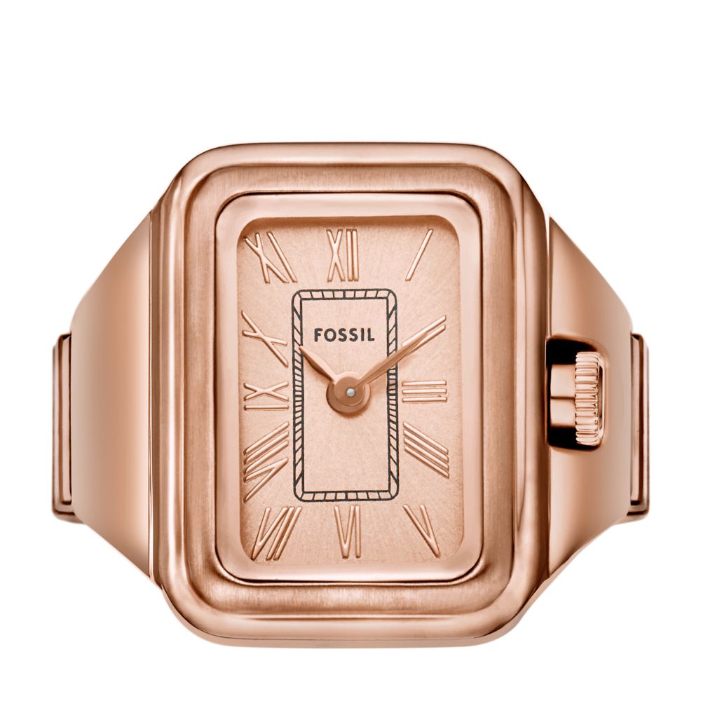 Fossil Raquel Watch Ring 14mm Two-Hand Rose Gold-Tone Stainless Steel - ES5345 (2)