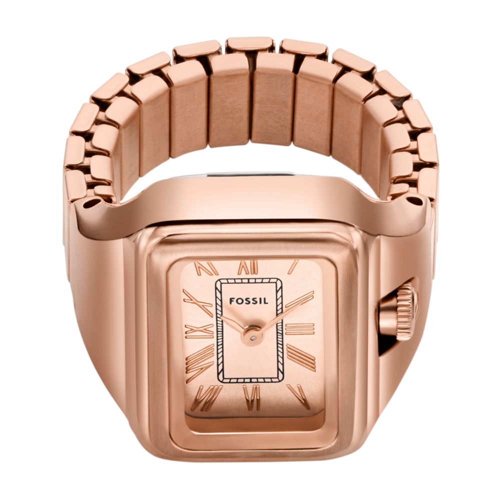 Fossil Raquel Watch Ring 14mm Two-Hand Rose Gold-Tone Stainless Steel - ES5345 (1)