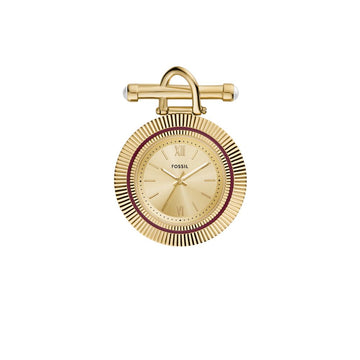 Fossil Scarlette 35mm Three-Hand Gold-Tone Stainless Steel Watch Brooch - ES5384