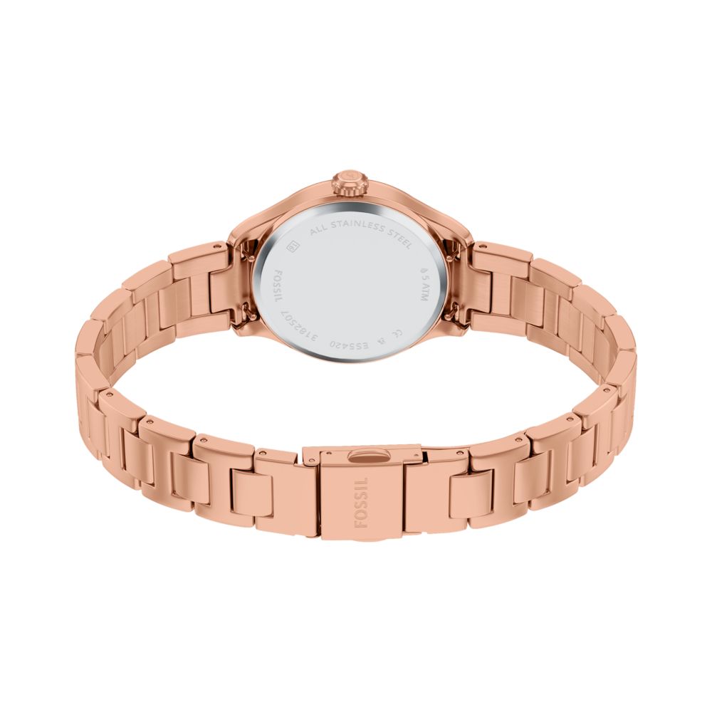 Fossil Gilmore 28mm Three-Hand Rose Gold-Tone Stainless Steel Watch - ES5420 (3)