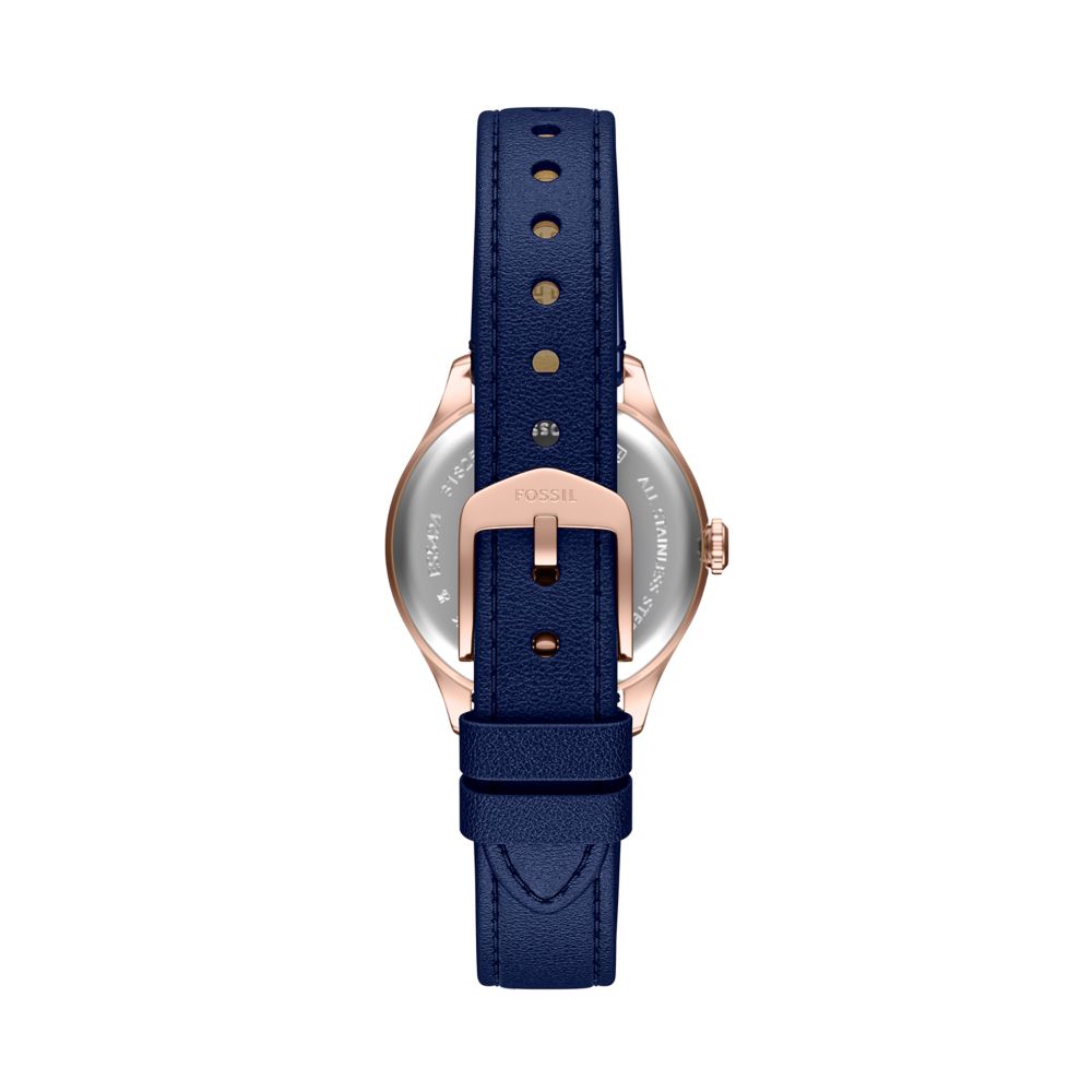 Fossil Gilmore 28mm Three-Hand Navy Leather Watch - ES5424 (2)