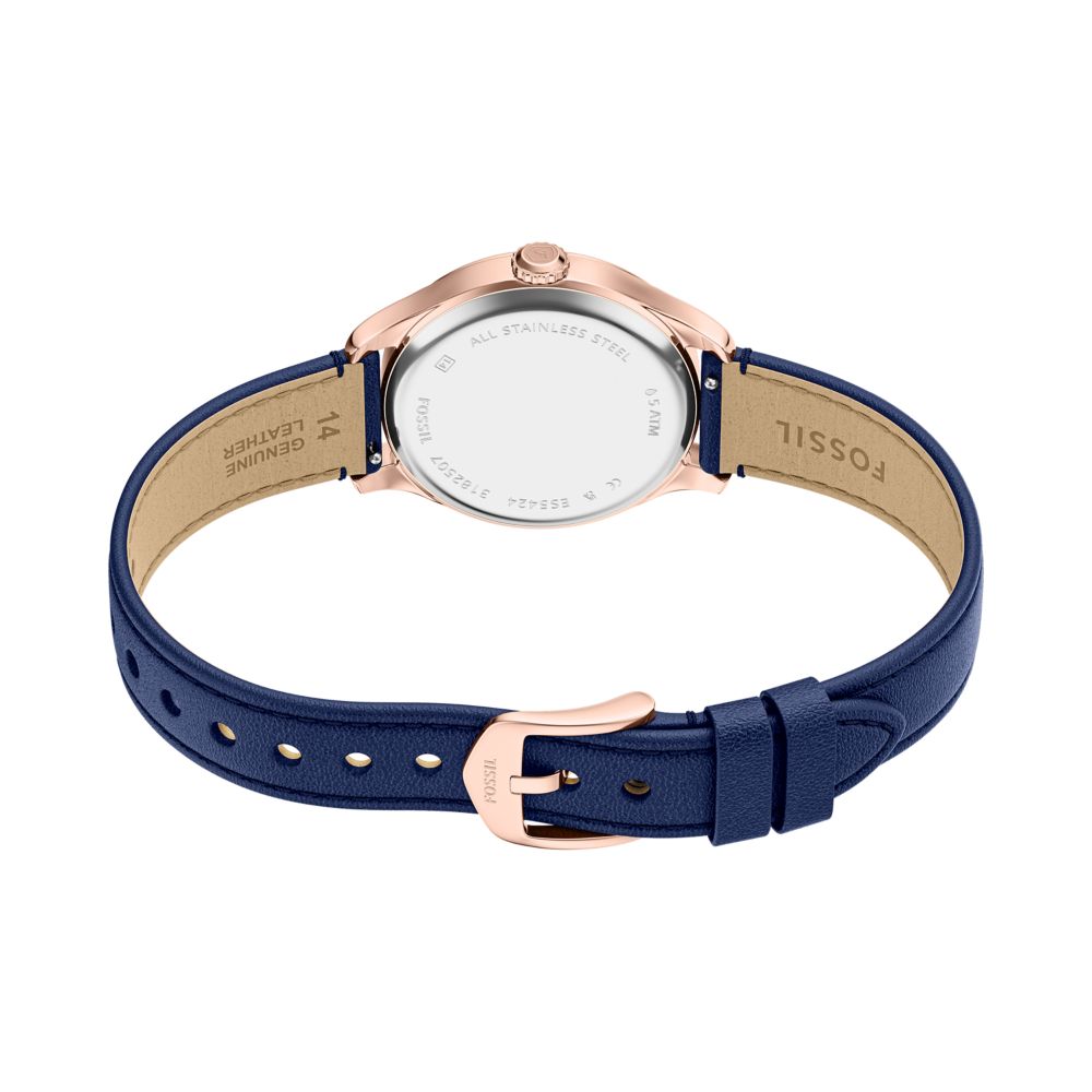Fossil Gilmore 28mm Three-Hand Navy Leather Watch - ES5424 (3)