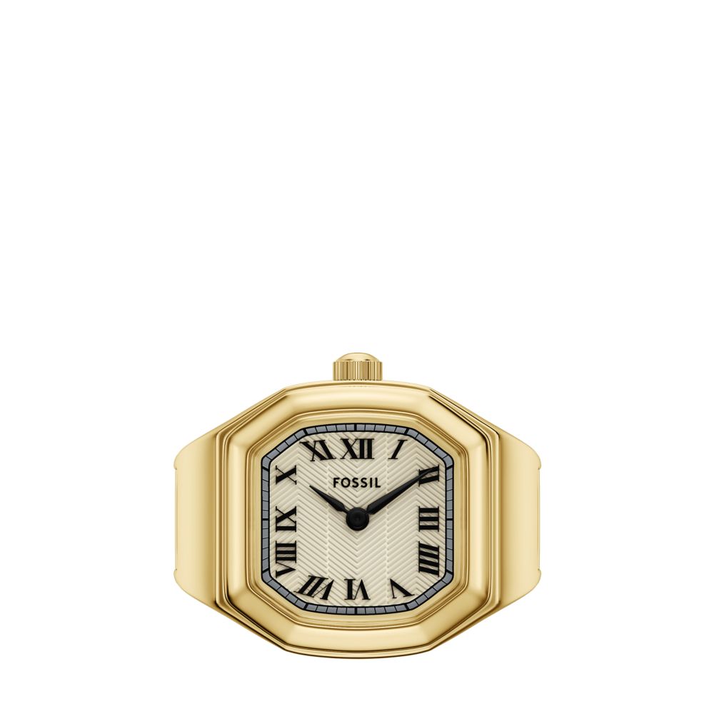 Fossil Harlow Watch Ring 17mm Two-Hand Gold-Tone Stainless Steel - ES5446 (6)