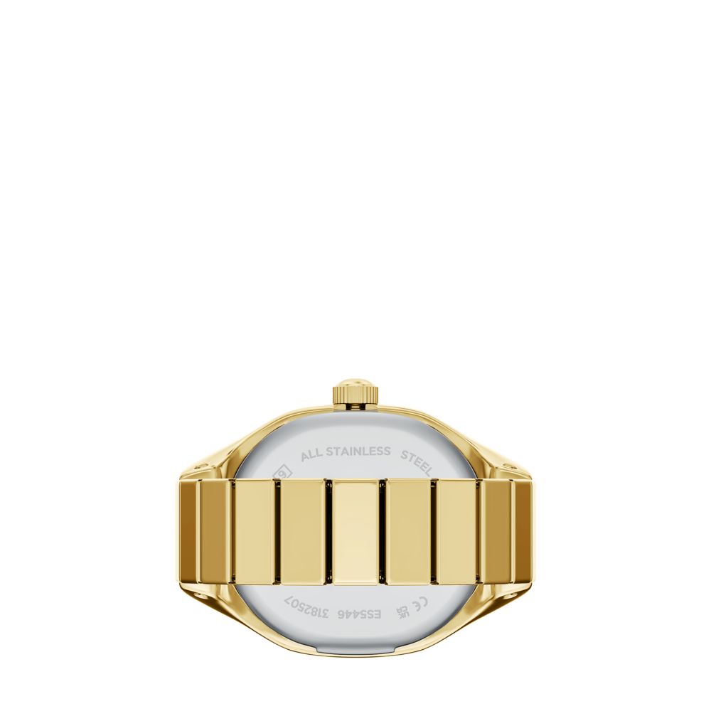 Fossil Harlow Watch Ring 17mm Two-Hand Gold-Tone Stainless Steel - ES5446 (4)