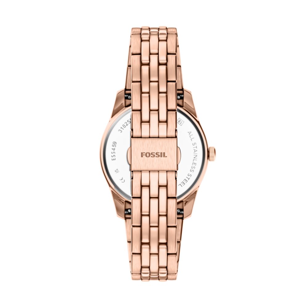 Fossil Scarlette 34mm Three-Hand Day-Date Rose Gold-Tone Stainless Steel Watch - ES5459 (2)