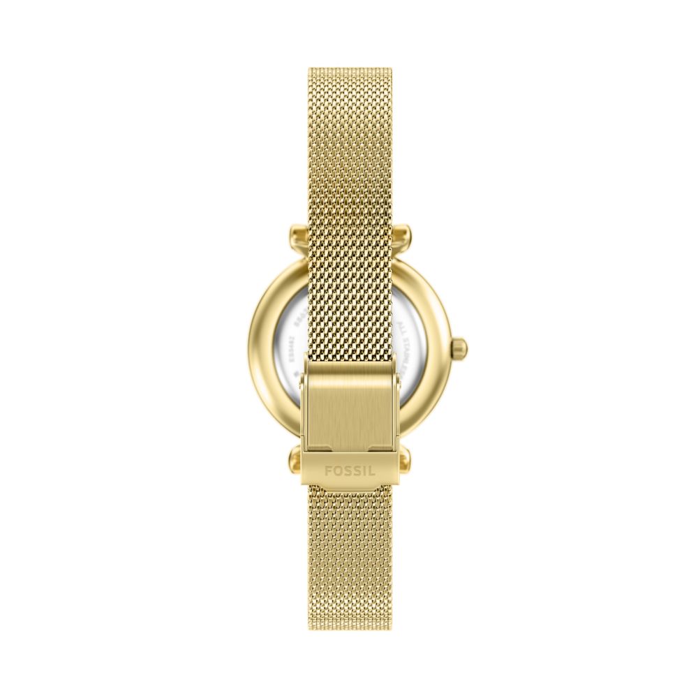 Fossil Carlie Mini 28mm Three-Hand Gold-Tone Stainless Steel Watch - ES5462 (2)