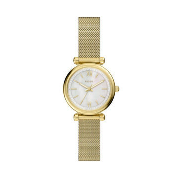 Fossil Carlie Mini 28mm Three-Hand Gold-Tone Stainless Steel Watch - ES5462