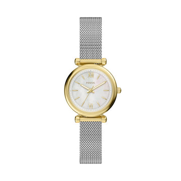Fossil Carlie Mini 28mm Three-Hand Stainless Steel Watch - ES5463