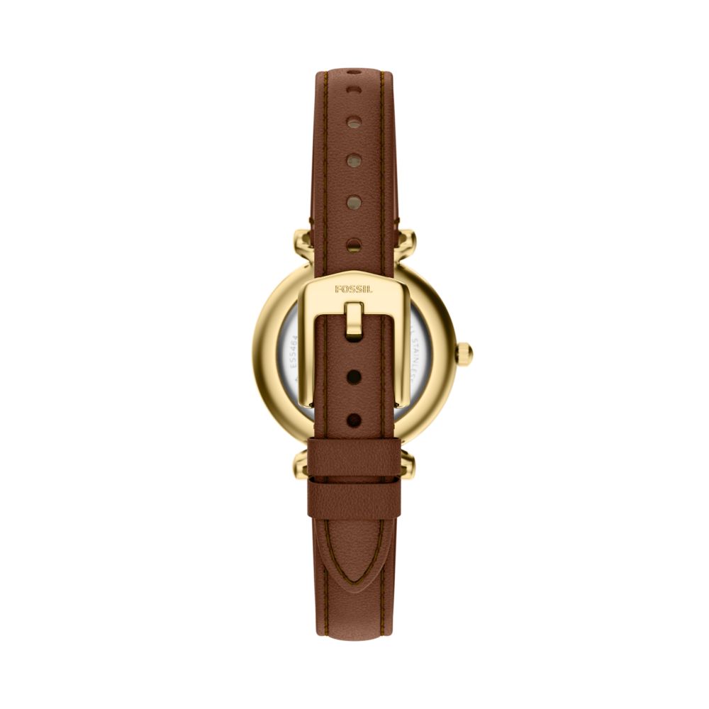Fossil Carlie Mini 28mm Three-Hand Brown Leather Watch - ES5464 (2)
