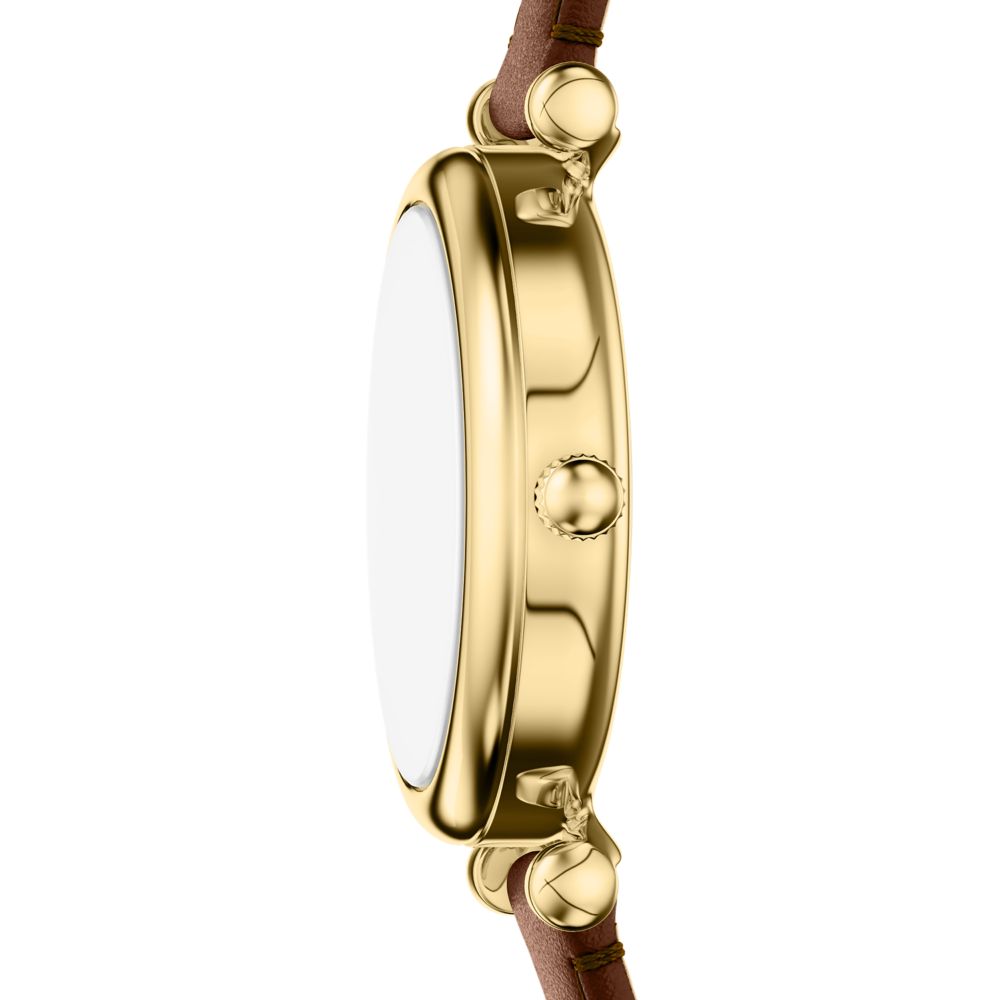 Fossil Carlie Mini 28mm Three-Hand Brown Leather Watch - ES5464 (1)