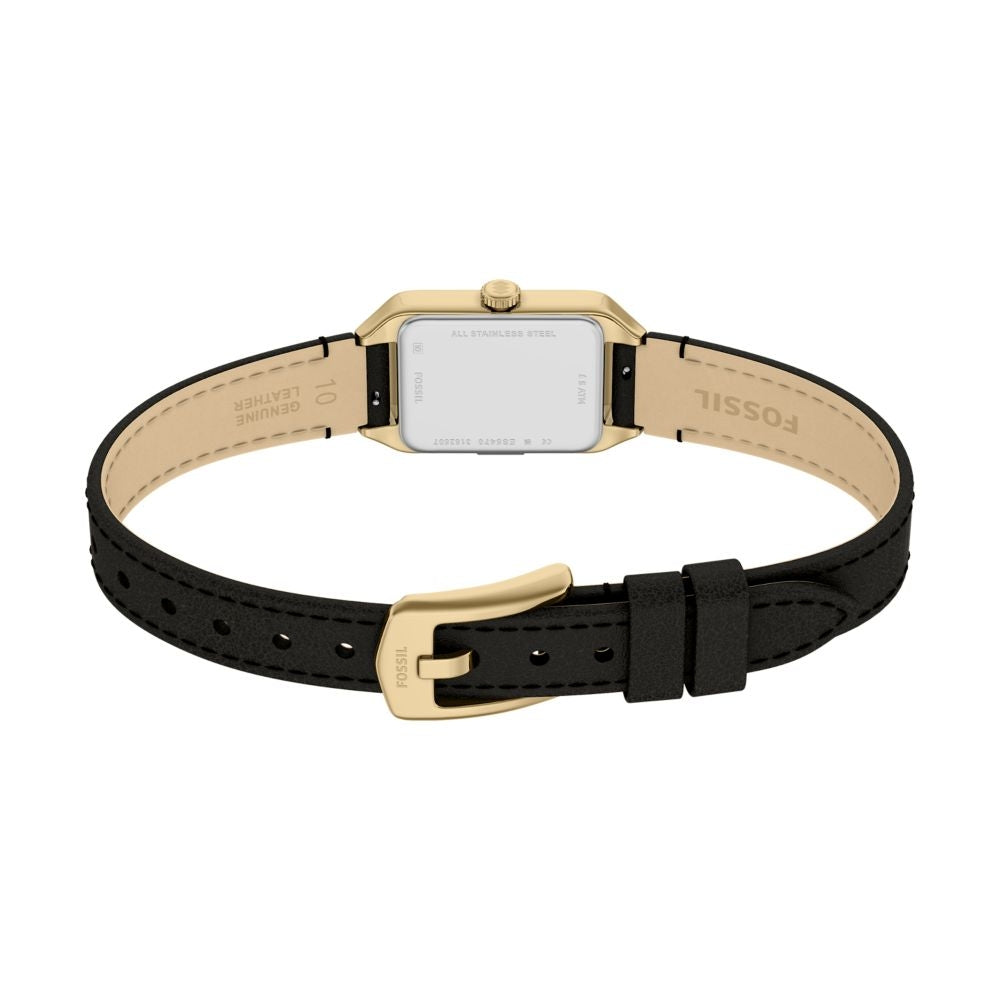 Fossil Raquel Mini 18mm Three-Hand Black Leather Watch - ES5470 (4)