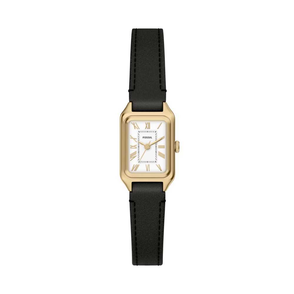 Fossil Raquel Mini 18mm Three-Hand Black Leather Watch - ES5470