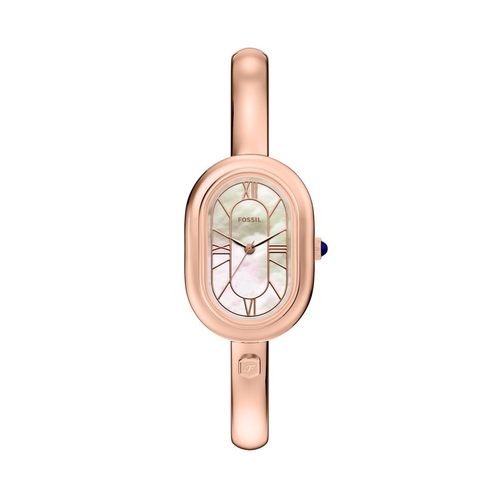 Fossil Sloan 25mm Three-Hand Rose Gold-Tone Stainless Steel Watch Bangle - ES5472