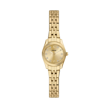 Fossil Scarlette Mini 20mm Three-Hand Gold-Tone Stainless Steel Watch - ES5474