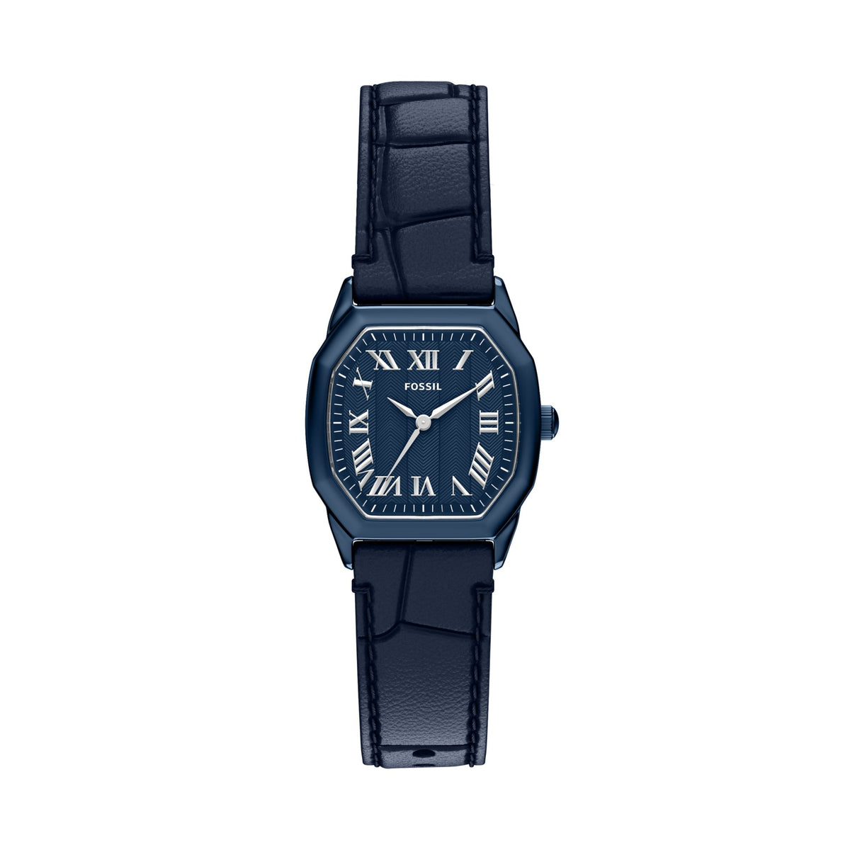 Fossil Harlow 27mm Three-Hand Navy Leather Watch - ES5481