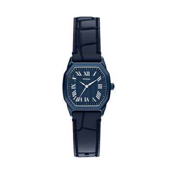 Fossil Harlow 27mm Three-Hand Navy Leather Watch - ES5481