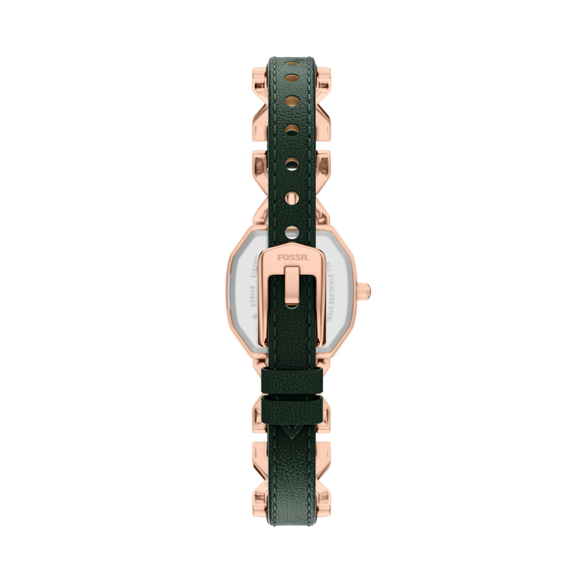 Fossil Women's Harlow Three-Hand Green Leather and Rose Gold-Tone Stainless Steel Watch -  ES5498 (2)