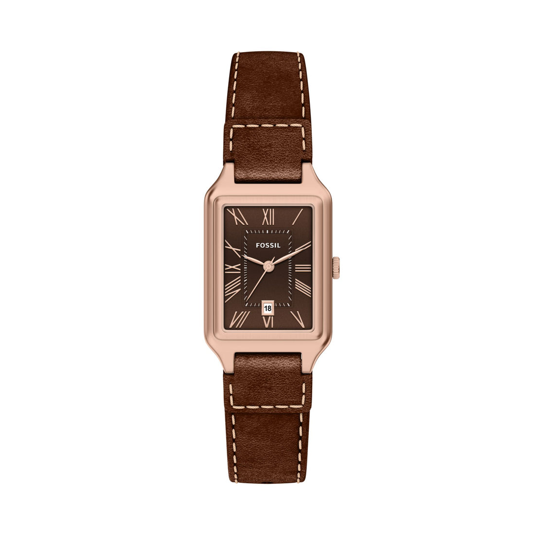 Fossil Raquel 23mm Three-Hand Date Brown Leather Watch - ES5503